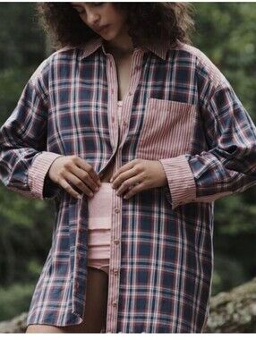 NWOT Anthropologie Plaid Flannel Boyfriend Shirt